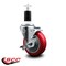 Service Caster 4'' Red Poly Swivel 1-3/8'' Expanding Stem Caster with Brake SCC-EX20S414-PPUB-RED-TLB-138 - alternate 4